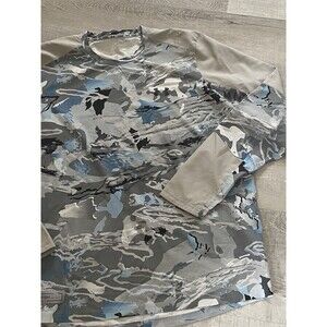 Under Armour Fish Shirt Mens XL Camo Performance Outdoors Long Sleeve blue gray